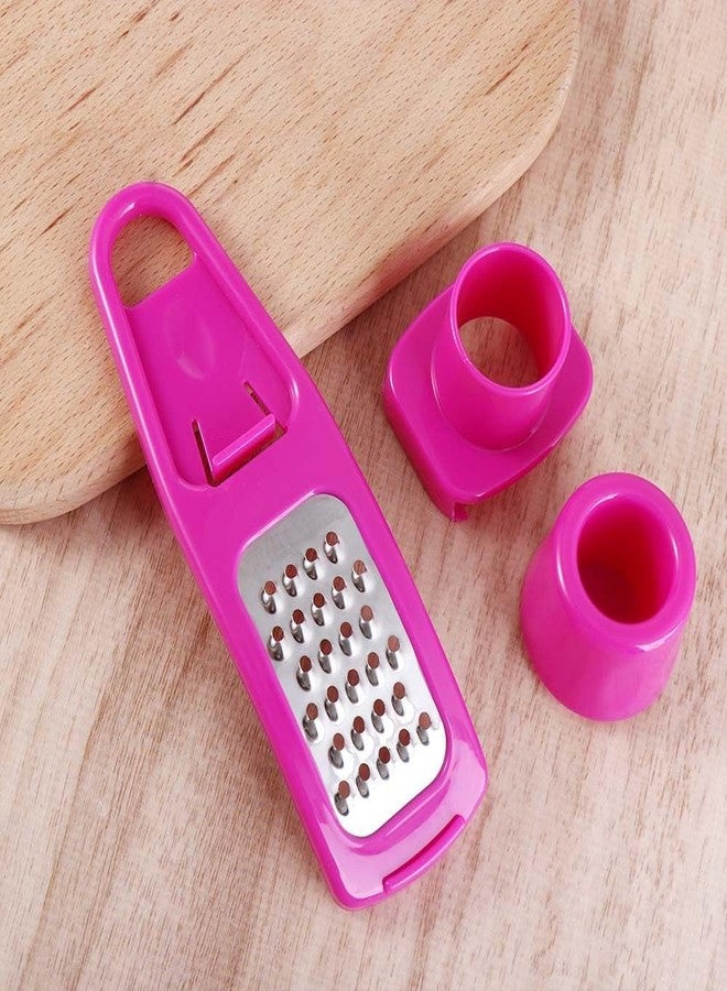 WLngtv Multifunction Ginger Grater Tool Mini Grater Nutmeg Grinder Garlic Grater, Kitchen Manual Fruit Vegetable Nuts Chopper Grinder Tools (Rose Red) - Image 4