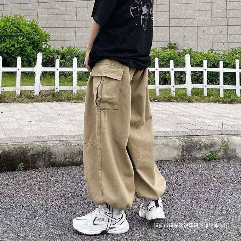 Vintage Wide-Leg Cargo Pants Streetwear Black  - Image 4