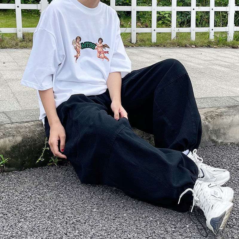 Vintage Wide-Leg Cargo Pants Streetwear Black  - Image 1