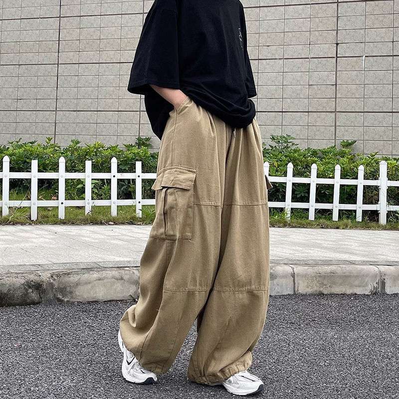 Vintage Wide-Leg Cargo Pants Streetwear Black  - Image 3