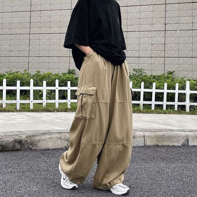 Vintage Wide-Leg Cargo Pants Streetwear Black  - Image 5