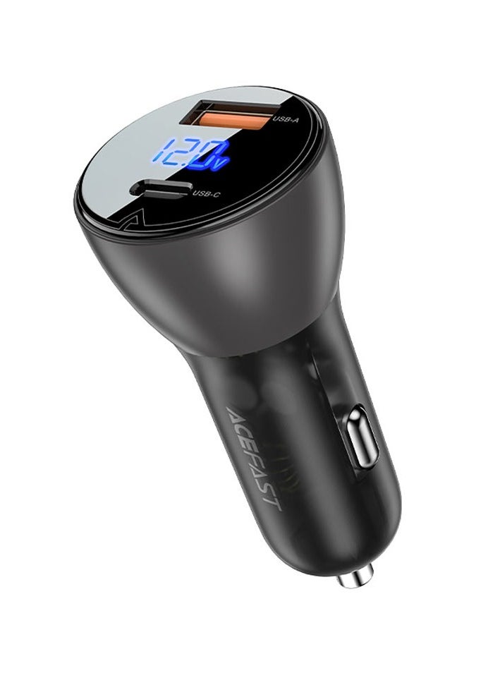ACEFAST - ACEFAST B6 metal car charger 63W (USB-A+USB-C) with digital display - Image 1