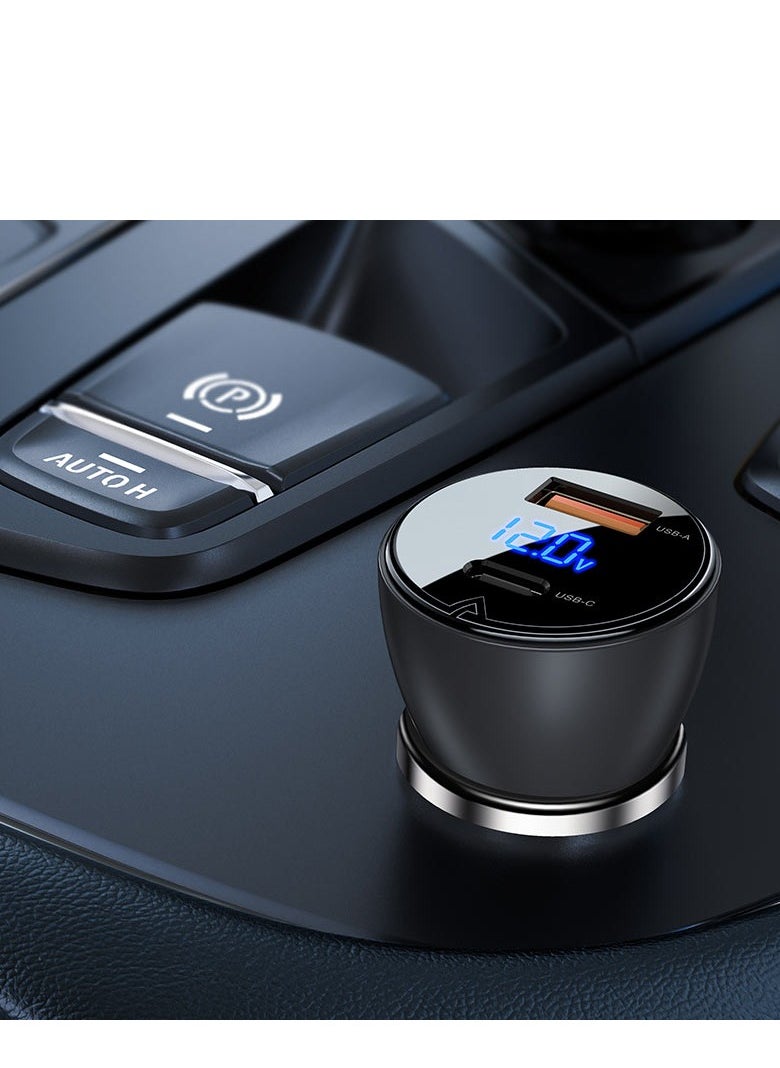 ACEFAST - ACEFAST B6 metal car charger 63W (USB-A+USB-C) with digital display - Image 1