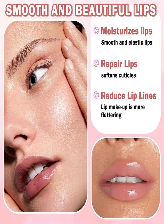 Baorder 4Pcs Hydrating Clear Lip Oil,Crystal Jelly Honey Lip Gloss with Big Brush,Long Lasting Nourishing Lip Care Lip Glow Oil,Moisturizing Tinted Lip Balm,Fresh Texture Clear Lip Gloss Lip Makeup - Image 3