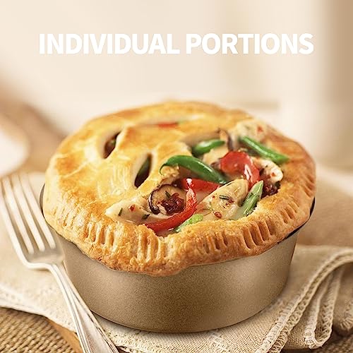 Yomvzake Air Fryer Mini Pie Pan Tart Tins, Jumbo Muffin Cupcake Pan 4 Inch Air Fryer Hamburger Bun Mold, 3PCS Non-Stick Air Fryer Egg Baking Pan Individual Pazookie Mini Cake Pans for Baking - Image 4