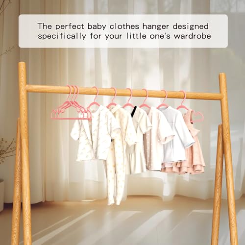 VIIBASE 100 Pack Baby Plastic Hangers,12.83" Ultra-Thin,Non-Slip Hangers for Children. Ideal for Closets and Nurseries.Designed for Newborns and Children's Clothing,Including Trousers,Coat,Dresses.(Pink) - Image 4