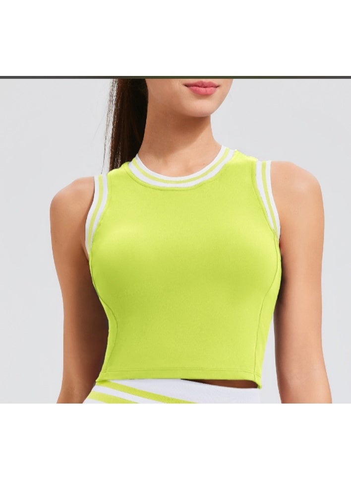 Women Fitness Workout Tank Tops with Shelf Built In Bra with Fixed Padding Sportswear Sports Vest for Yoga Gym  - Image 1