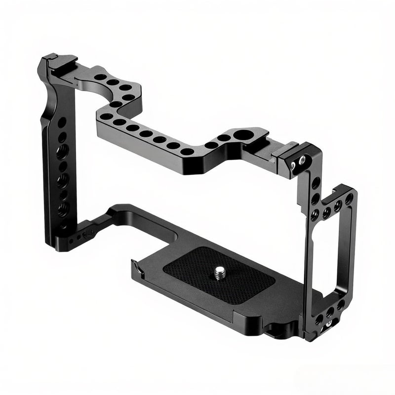 Camera Cage Aluminum Alloy with 1/4 Inch& 3/8 Inch Screw Holes Dual Cold Shoe Mount Compatible with Canon 5DS 5DR 5D Mark IV/III/II - Image 1