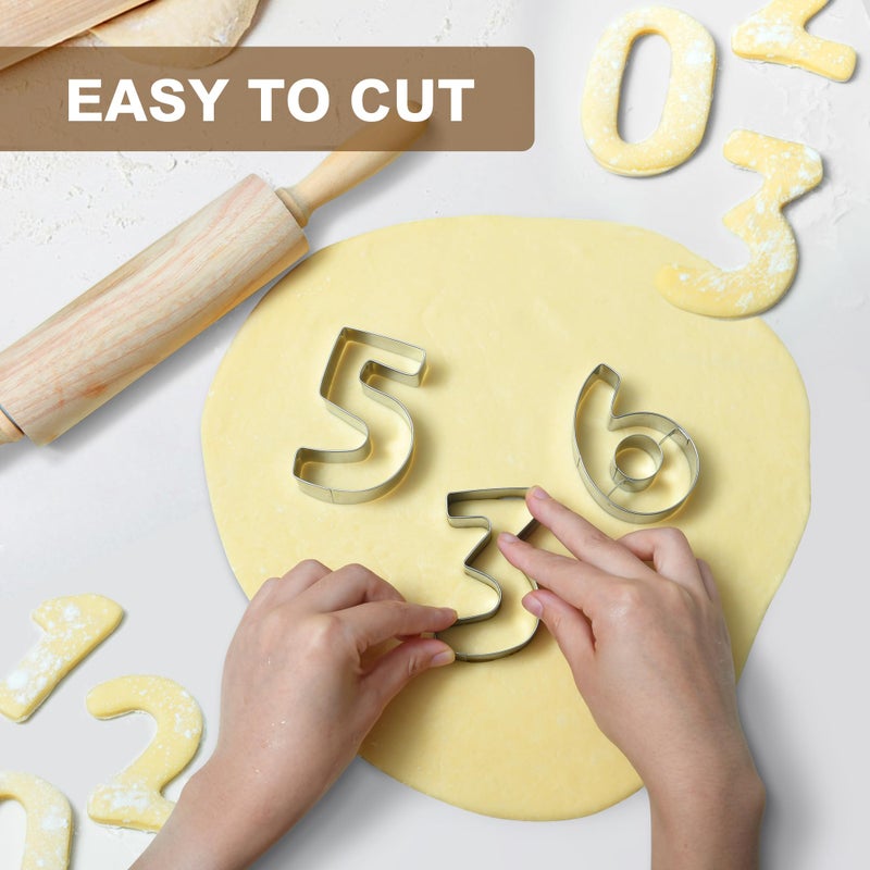 Inn Diary Large Number Cookie Cutters 9pcs Biscuits Stainless Steel Cutter Set Fondant Cake Decorating Tools - Image 5