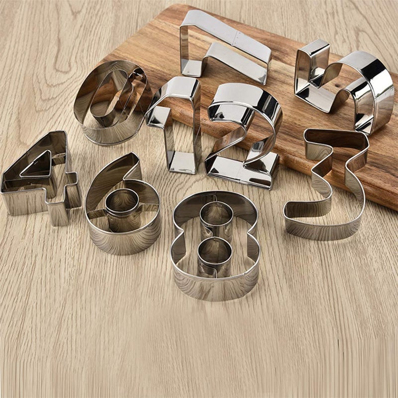Inn Diary Large Number Cookie Cutters 9pcs Biscuits Stainless Steel Cutter Set Fondant Cake Decorating Tools - Image 3