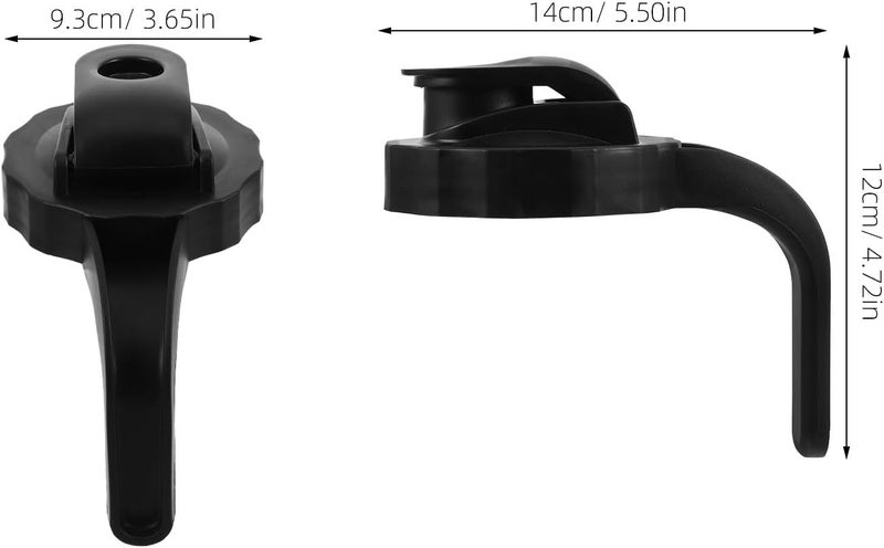 Wide Mouth Mason Jar Plastic Lid with Handle 86Mm Black Reusable Pour Spout Cover for Kitchen Canning and Drink Storage - Image 2