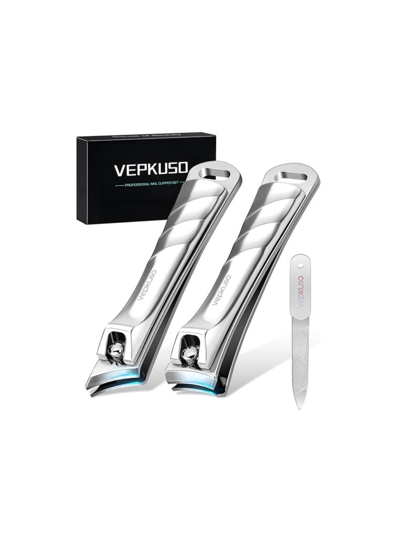 Vepkuso German Nail Clippers for Thick Ingrown Nail for Men, Heavy Duty Large Toenail Clippers for Thick Nails for Seniors, Super Sharp Ingrown Toe Nail Clippers with Long Handle