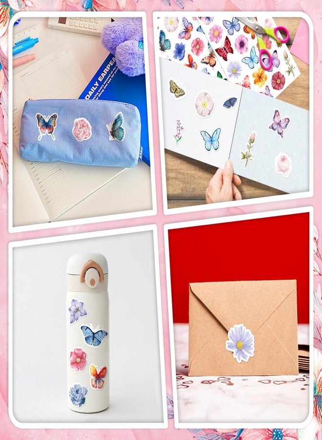 LINAYE 24 Sheets Butterfly & Flower Stickers for Kids Adults, Spring Decorative Stickers Bulk for Crafts Envelops Scrapbooking, Spring Party Favors Supplies for Kids Classroom - Image 5