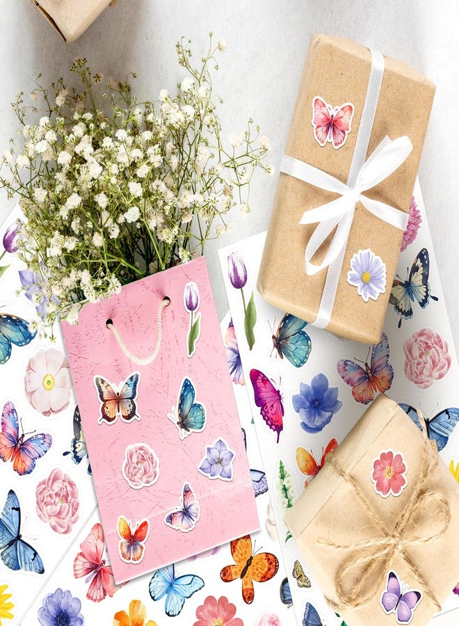 LINAYE 24 Sheets Butterfly & Flower Stickers for Kids Adults, Spring Decorative Stickers Bulk for Crafts Envelops Scrapbooking, Spring Party Favors Supplies for Kids Classroom - Image 4