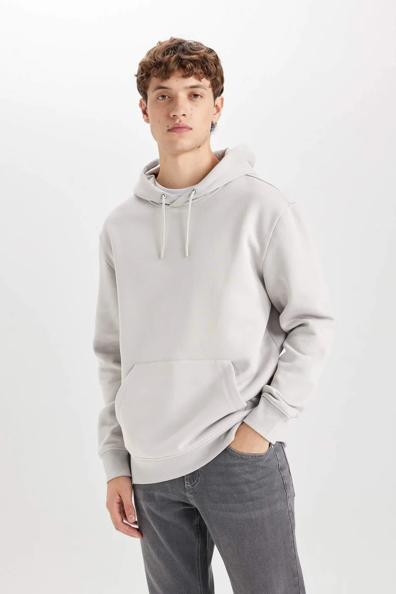 Defacto  Regular Fit Long Sleeve Hoodie for Men | Best Price UAE
