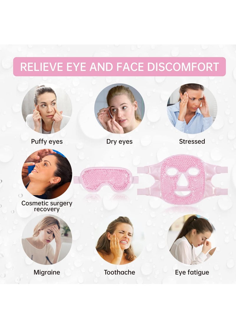 Sharpdo - Cold Face Eye Mask Ice Pack Reduce Face Puff,Dark Circles,Gel Beads Hot Heat Cold Compress Pack,Face SPA for Woman Sleeping, Pressure, Headaches, Skin Care - Image 1
