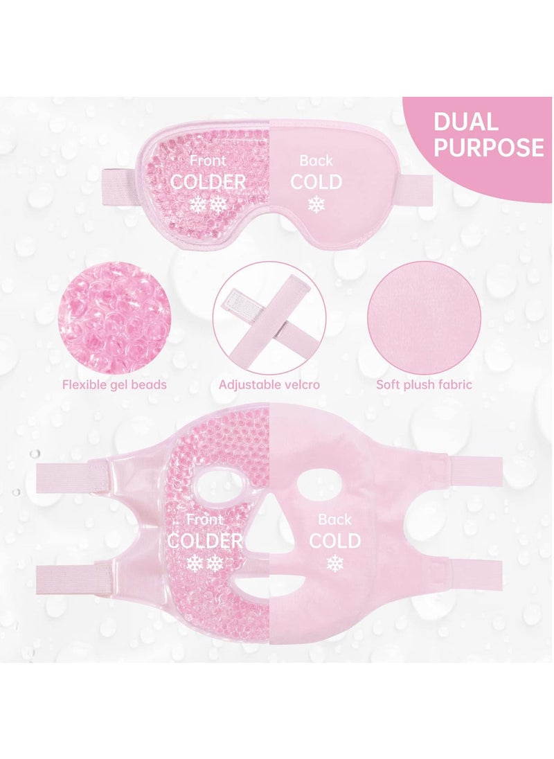 Sharpdo - Cold Face Eye Mask Ice Pack Reduce Face Puff,Dark Circles,Gel Beads Hot Heat Cold Compress Pack,Face SPA for Woman Sleeping, Pressure, Headaches, Skin Care - Image 1