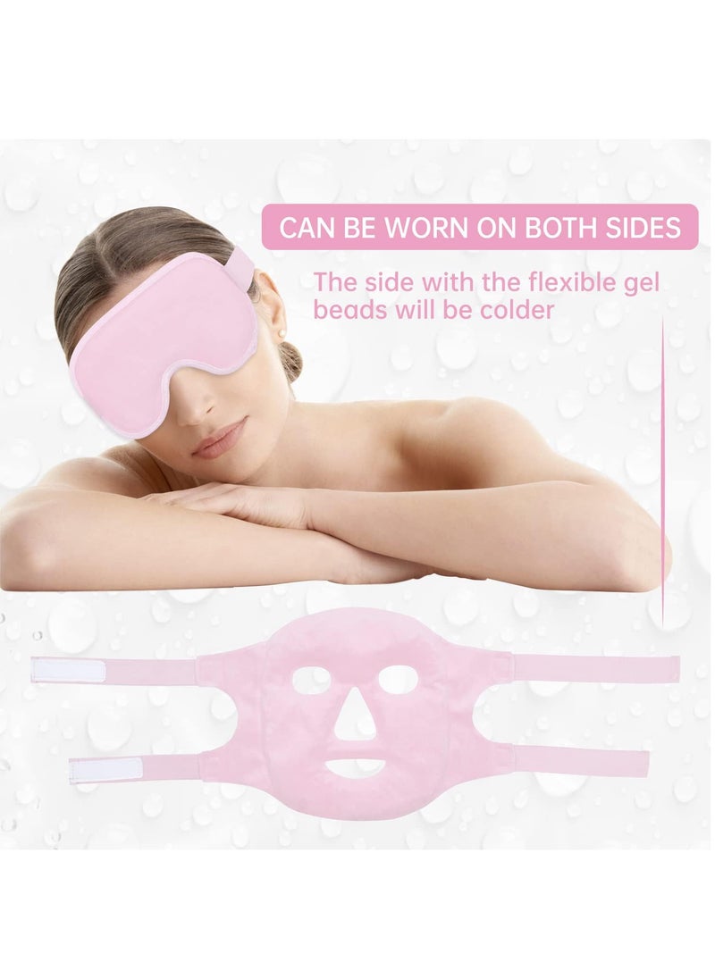Sharpdo - Cold Face Eye Mask Ice Pack Reduce Face Puff,Dark Circles,Gel Beads Hot Heat Cold Compress Pack,Face SPA for Woman Sleeping, Pressure, Headaches, Skin Care - Image 1