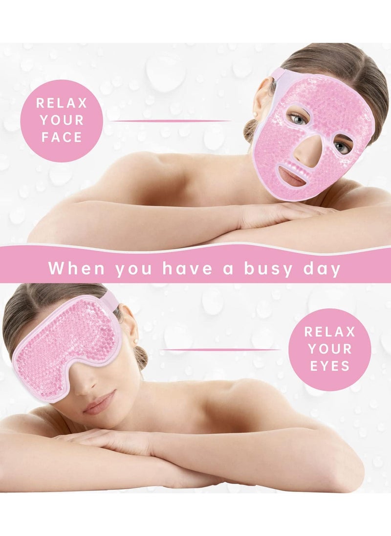 Sharpdo - Cold Face Eye Mask Ice Pack Reduce Face Puff,Dark Circles,Gel Beads Hot Heat Cold Compress Pack,Face SPA for Woman Sleeping, Pressure, Headaches, Skin Care - Image 1