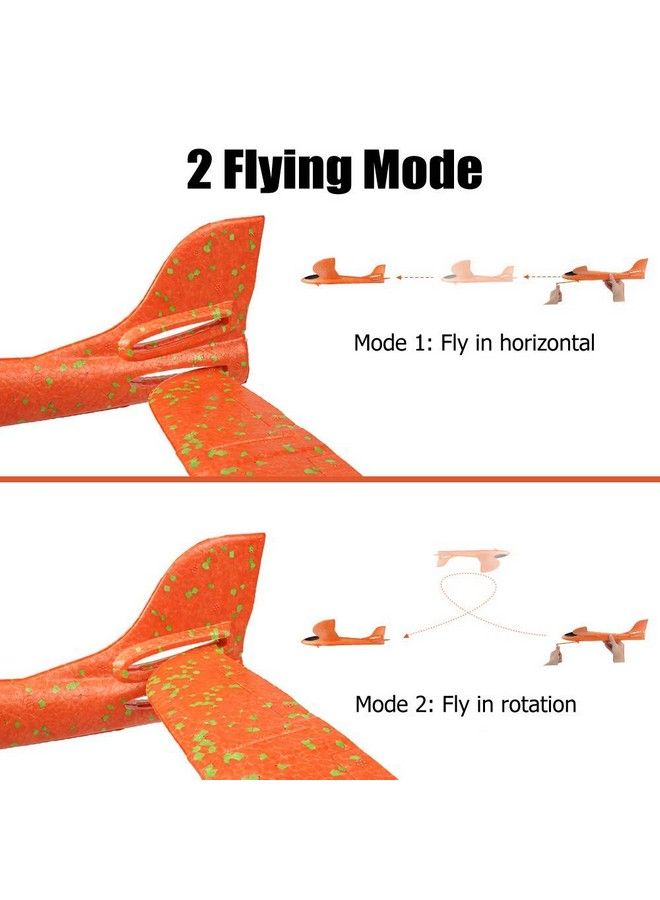 Bootaa 4 Pack Airplane Toys Upgrade 17.5" Large Throwing Foam Plane 2 Flight Mode Glider Plane Flying Toy For Kids Gifts For 3 4 5 6 7 Year Old Boy Outdoor Sport Toys Birthday Party Favors Foam Airplane - Image 3