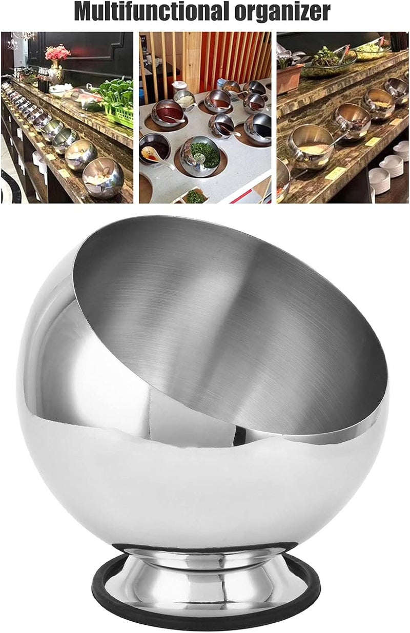Dioche Sugar Bowl, Stainless Steel Condiment Containers Stainless Steel Mirror Polished with Stable Base Ghee Container for Dried Fruits, Candies and Hot Pot Seasoning (Small) - Image 2