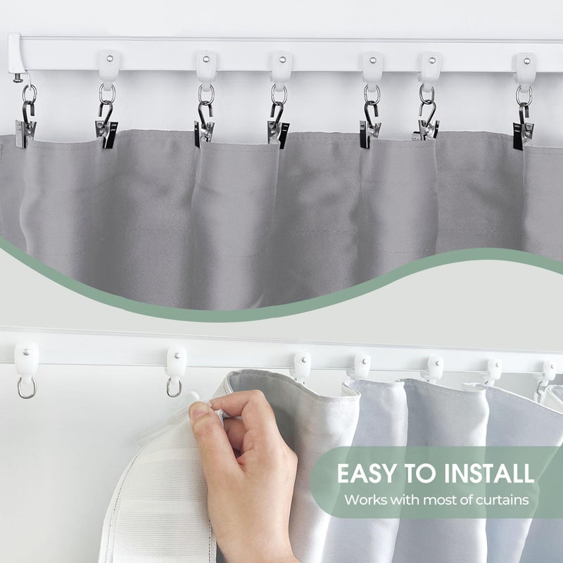 Cbsroro Flexible Bendable Ceiling Curtain Track, Room Divider Curtain Rod Tracks Ceiling or Wall Mount with Clips, Heavy-Duty Divider Curtains Rails for Living Room Shower Privacy RV, White 9 FT - Image 4