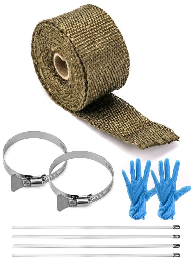 QWORK Fireproof Pipe Wrap, Pipe Insulation Webbing Anti-Scald Chimney Ribbon Furnace Flue Protector with 2 Clips - Image 2