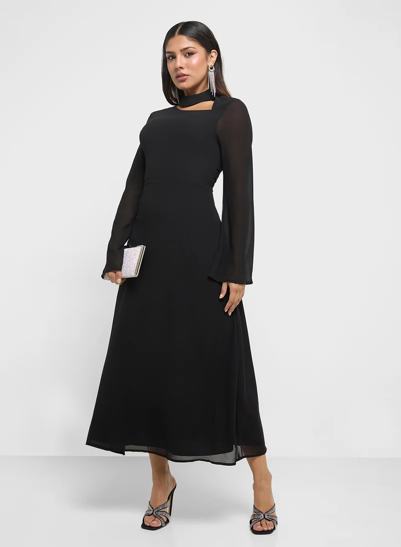 Khizana Mock Neck Midi Dress