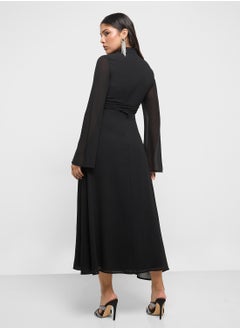 Khizana Dress With Asymmertic Neckline  - Image 2