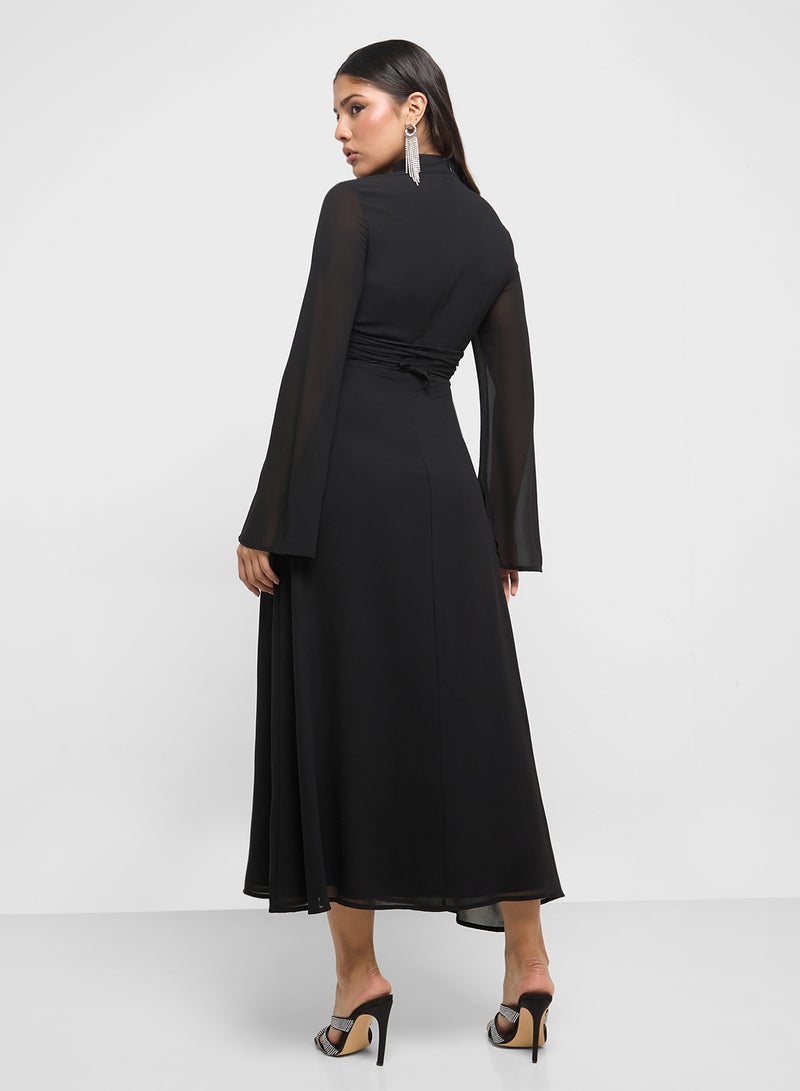 Khizana Mock Neck Midi Dress - Image 2
