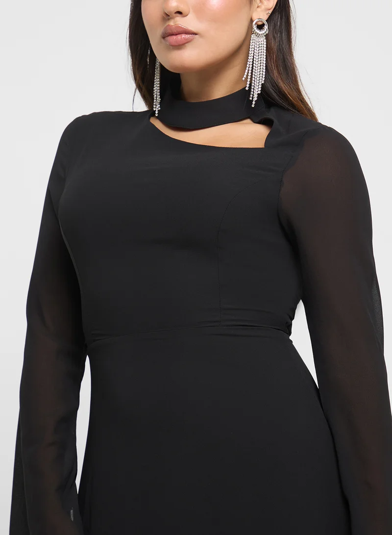 Khizana Mock Neck Midi Dress