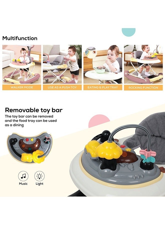 Nurtur 2 In 1 Baby Walker Adjustable 5 Gear Cushion Adjustable With Music Toy Learning Seat Swivel Wheels Safe And Comfortable For 6 To 18 Months - Image 4