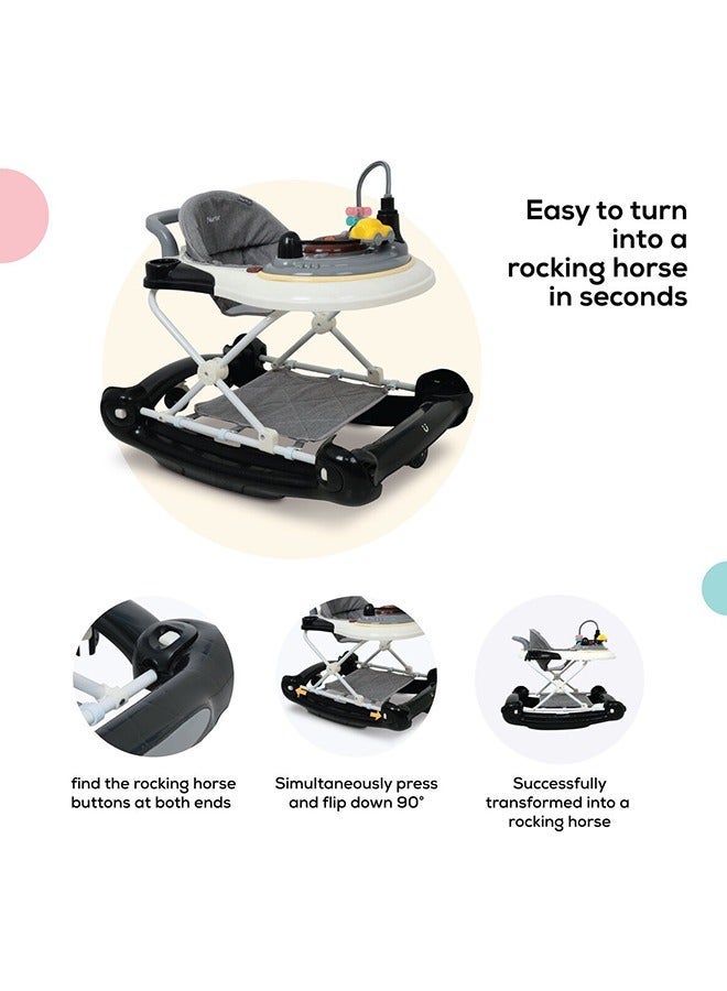 Nurtur 2 In 1 Baby Walker Adjustable 5 Gear Cushion Adjustable With Music Toy Learning Seat Swivel Wheels Safe And Comfortable For 6 To 18 Months - Image 3