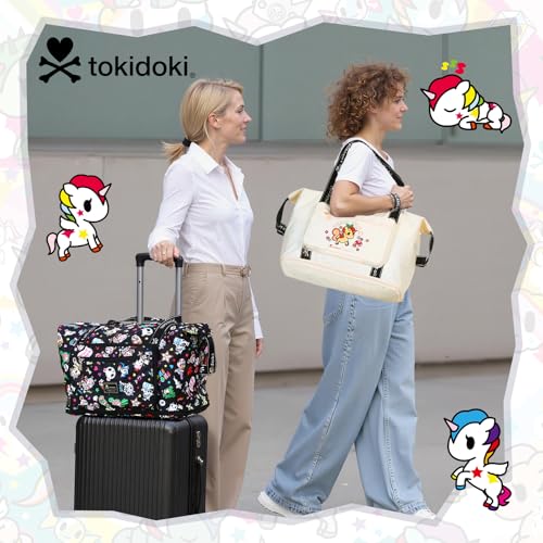 Tokidoki Unicorno Foldable Duffle Bag for Travel 40L Expandable Weekender Bags with Trolley Sleeve Overnight Bags for TravellingBlack - Image 3