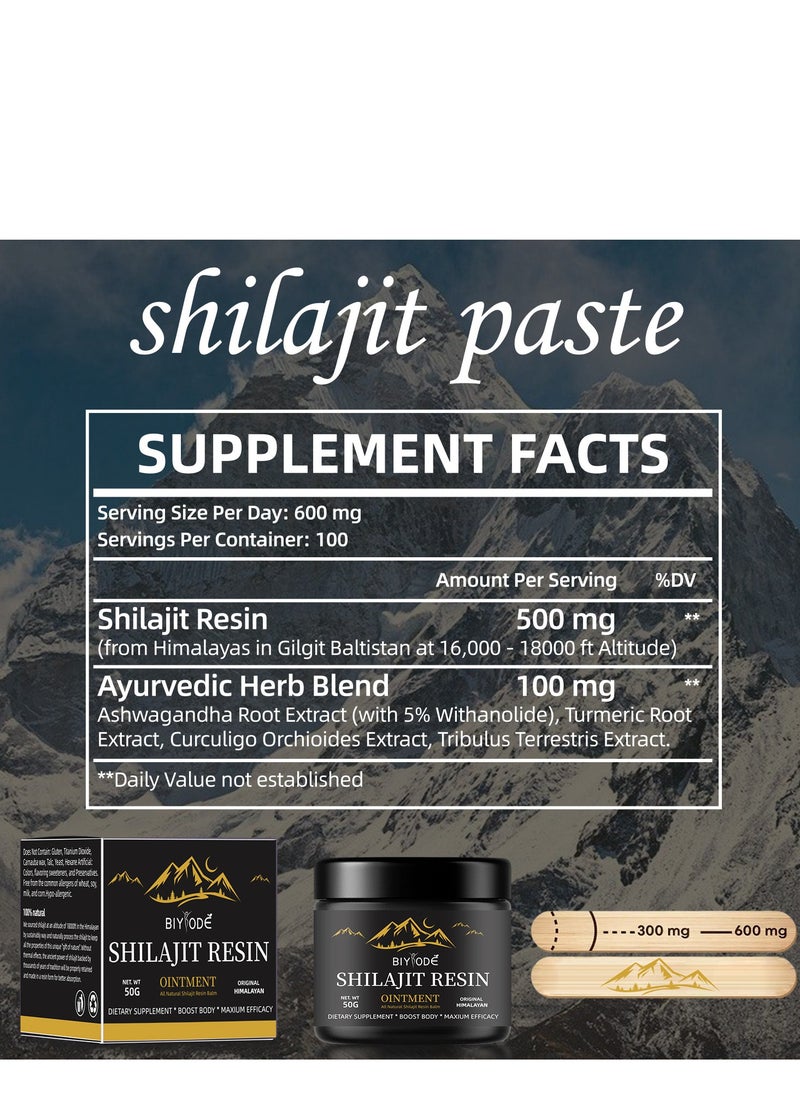 BIYODE Pure Himalayan Shilajit Resin, 100mg Ayurvedic,Helps Boosting Stamina,Boost Body Maxium Efficacy,Dietary Supplement 50g  - Image 3