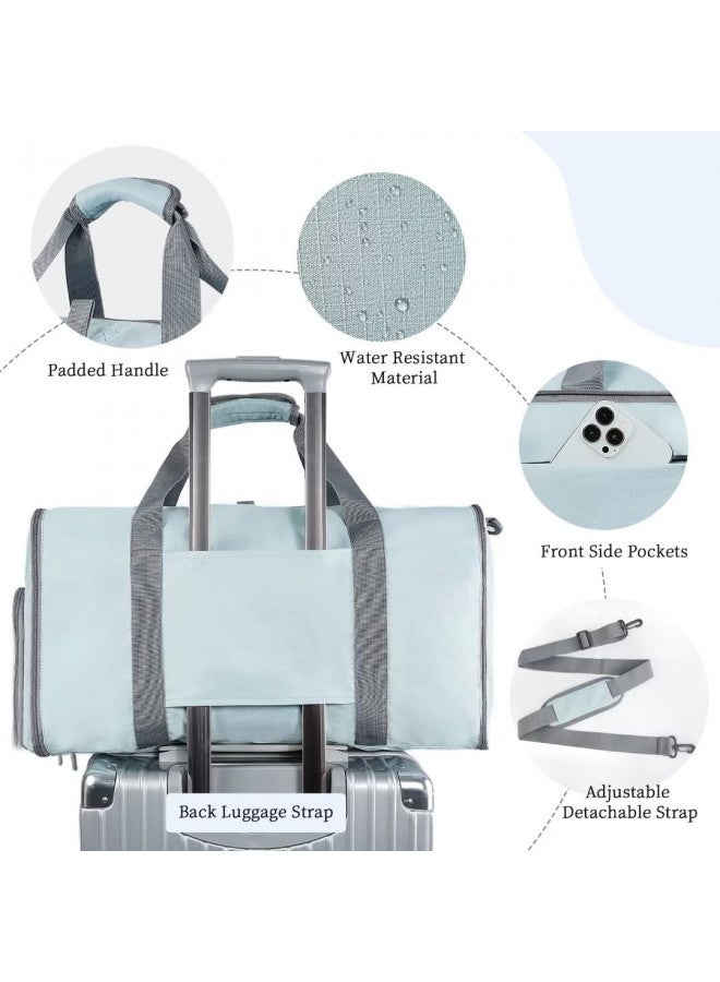 Ytonet Ytonet Foldable Garment Bags for Travel, Convertible Travel Sports Garment Duffel Bag for Women, Water Resistant Convertible Garment Bag with Shoe Compartment, 2 in 1 Hanging Suit Bags, Mint Green  - Image 3