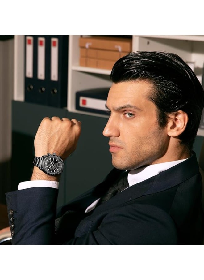 BENYAR - Mens Watch Waterproof Chronograph Date Watch for Men Stainless Steel Strap Quartz Movement Analog Watch Business Casual Gift for Men - Image 1