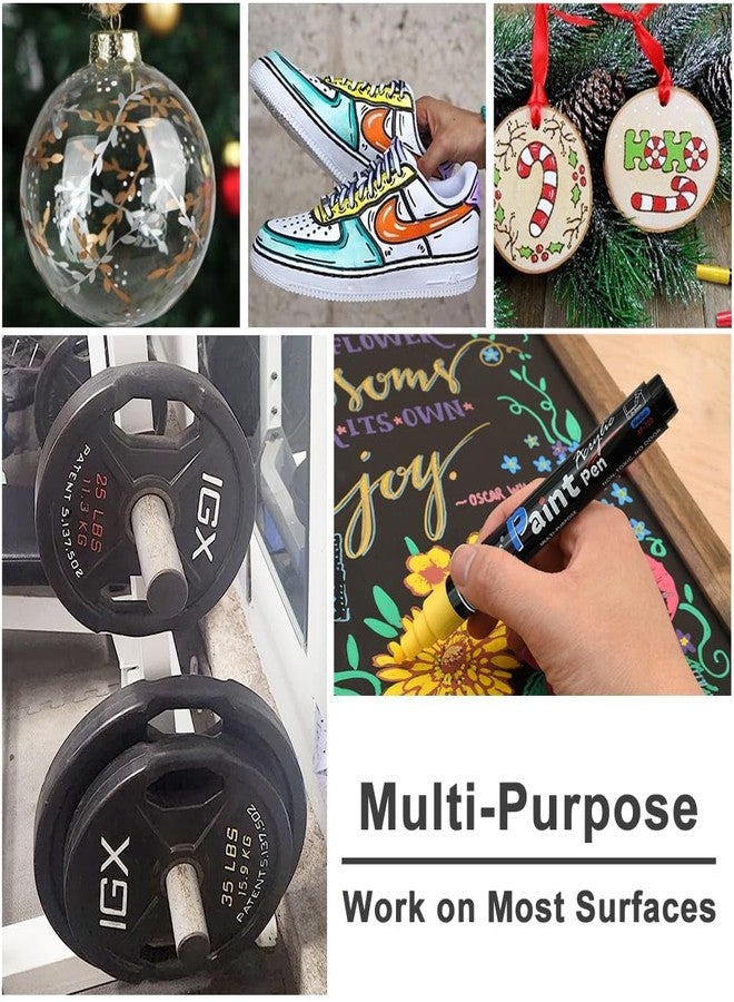 Overseas White Paint Pens Paint Markers - Permanent Acrylic Markers 8 Pack, Water-Based, Quick Dry, Waterproof Marker Pen for Rock, Wood, Plastic, Metal, Canvas, Glass, Fabric, Mugs. Medium Tip - Image 3