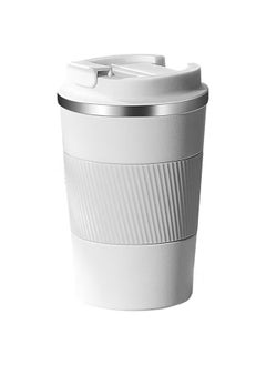 Arabest Travel Coffee Mug, Spill Proof Leakproof 12 oz Insulated Coffee Mug with Screw Lid, Stainless Steel Vacuum Tumbler, Reusable Thermal Coffee Cup for Hot and Cold Drinks, 380ml, White  - Image 1