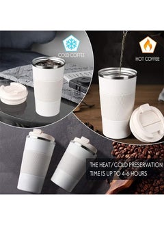 Arabest Travel Coffee Mug, Spill Proof Leakproof 12 oz Insulated Coffee Mug with Screw Lid, Stainless Steel Vacuum Tumbler, Reusable Thermal Coffee Cup for Hot and Cold Drinks, 380ml, White  - Image 5