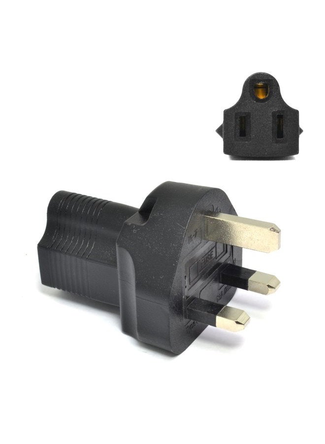 UK, UAE, Hong Kong BS-1363 Travel Power Plug Adapter Accepts NEMA 5-15R - ETL Certified - Industrial Grade (IG-7)
