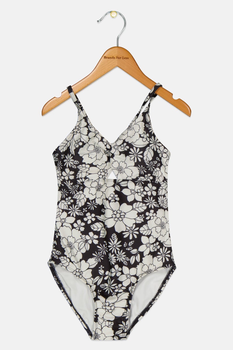 GAP Kids Girl Non-Padded Floral Print One Piece Swimwear, Multicolor - Image 1