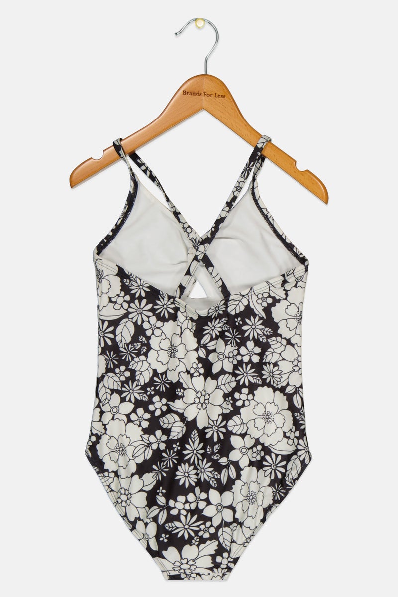 GAP Kids Girl Non-Padded Floral Print One Piece Swimwear, Multicolor - Image 2