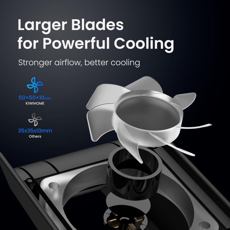 KIWIHOME Cooling Fan for PS5 Accessories, KIWIHOME Upgraded Quiet Cooler Fan with Auto Speed, LED & Controller USB Port for PS5 Disc/Digital Edition 2020, Not for PlayStation 5 Slim/Pro - Image 3