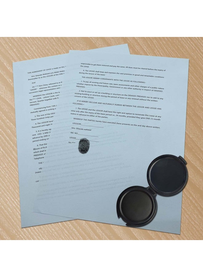 keepsweat Fingerprint Ink Pad,Black Thumbprint Ink Pad for Notary Supplies Portable Fingerprint Kit for Identification Security ID Fingerprint Cards Law Enforcement Fingerprint Stamp Ink Pad - Image 4