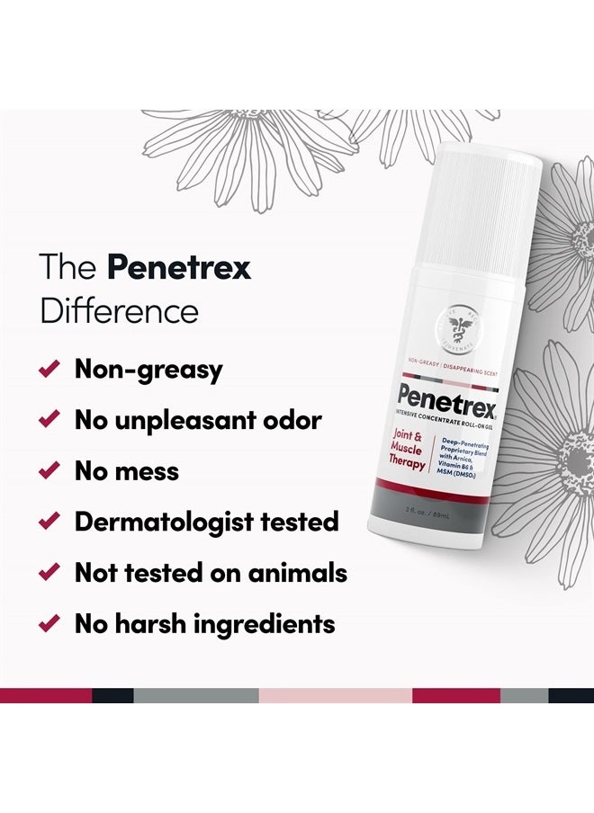 penetrex - Joint & Muscle Therapy Roll On – Soothing Gel for Back, Neck, Hands, Feet – Premium Whole Body Rub with Arnica, Vitamin B6 MSM & Boswellia – 3oz - Image 1