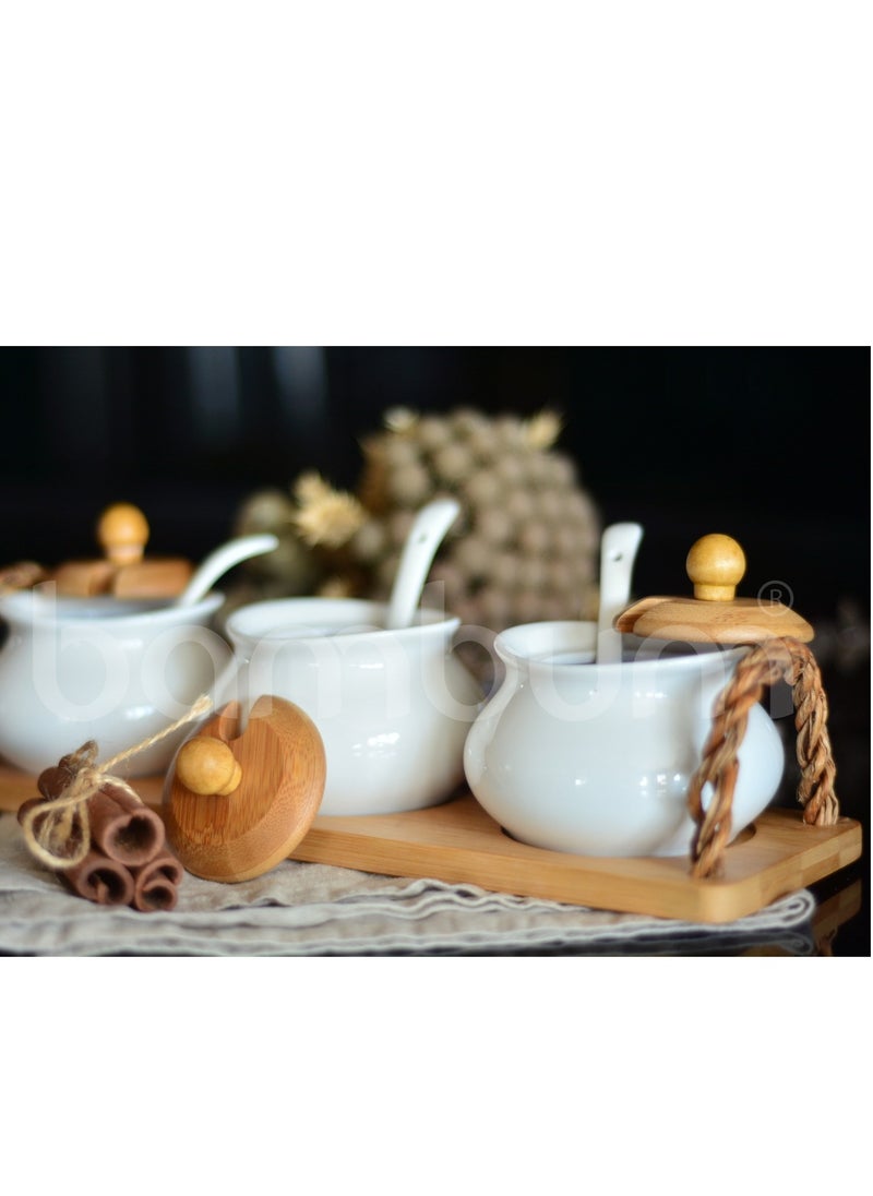 Bambum - Desta 3 Jars Spice Container With Tray - Image 1
