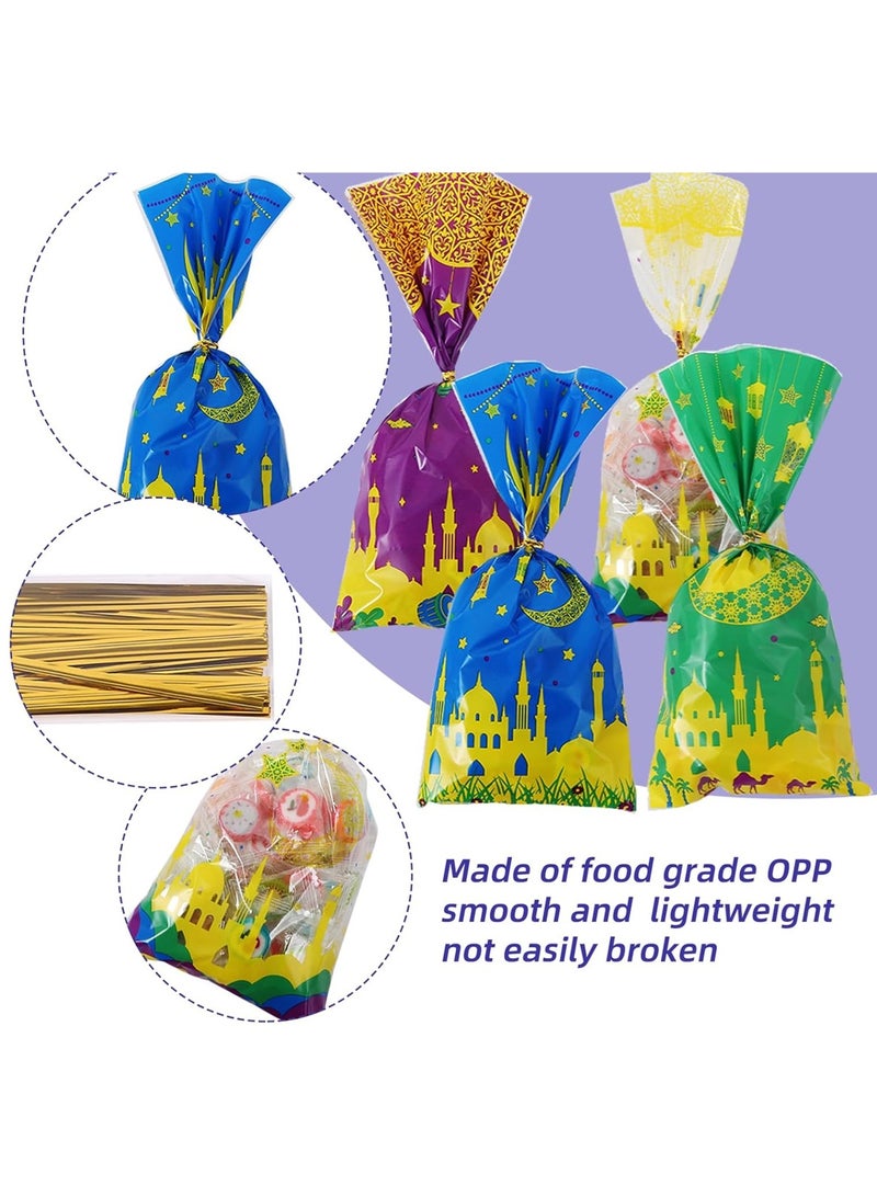 لوبيتيز حقيبة تغليف حلوى ورقائق رمضان - 50 قطعة لكل حقيبة، مع أربعة أنماط من حقائب الهدايا العيدية، ومستلزمات الحفلات، وحقائب تغليف الحلوى، وحقائب تغليف الهدايا، وحقائب تغليف الهدايا - Image 3