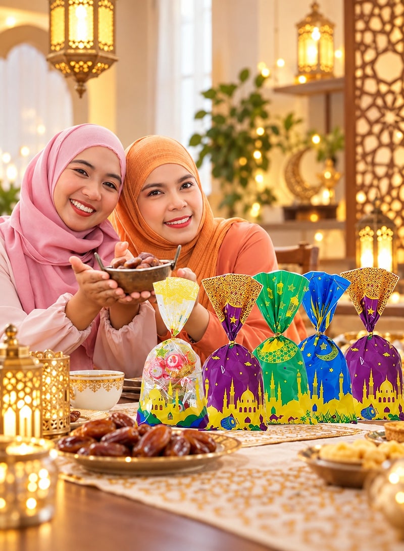 LOOPITYS English: Ramadan Eid Candy & Biscuit Packaging Bags, 50 Pcs Per Pack, 4 Assorted Styles Holiday Gift Pouches, Eid Party Supplies for Sweets & Gift Packaging - Image 5