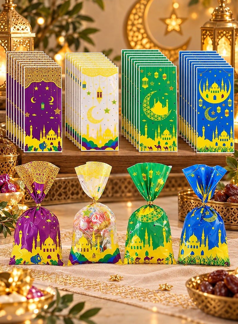 LOOPITYS English: Ramadan Eid Candy & Biscuit Packaging Bags, 50 Pcs Per Pack, 4 Assorted Styles Holiday Gift Pouches, Eid Party Supplies for Sweets & Gift Packaging - Image 2